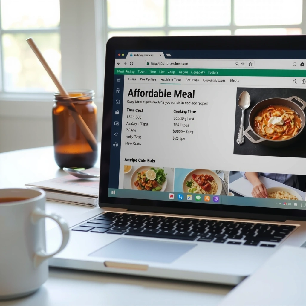 Browsing budget recipes on a device