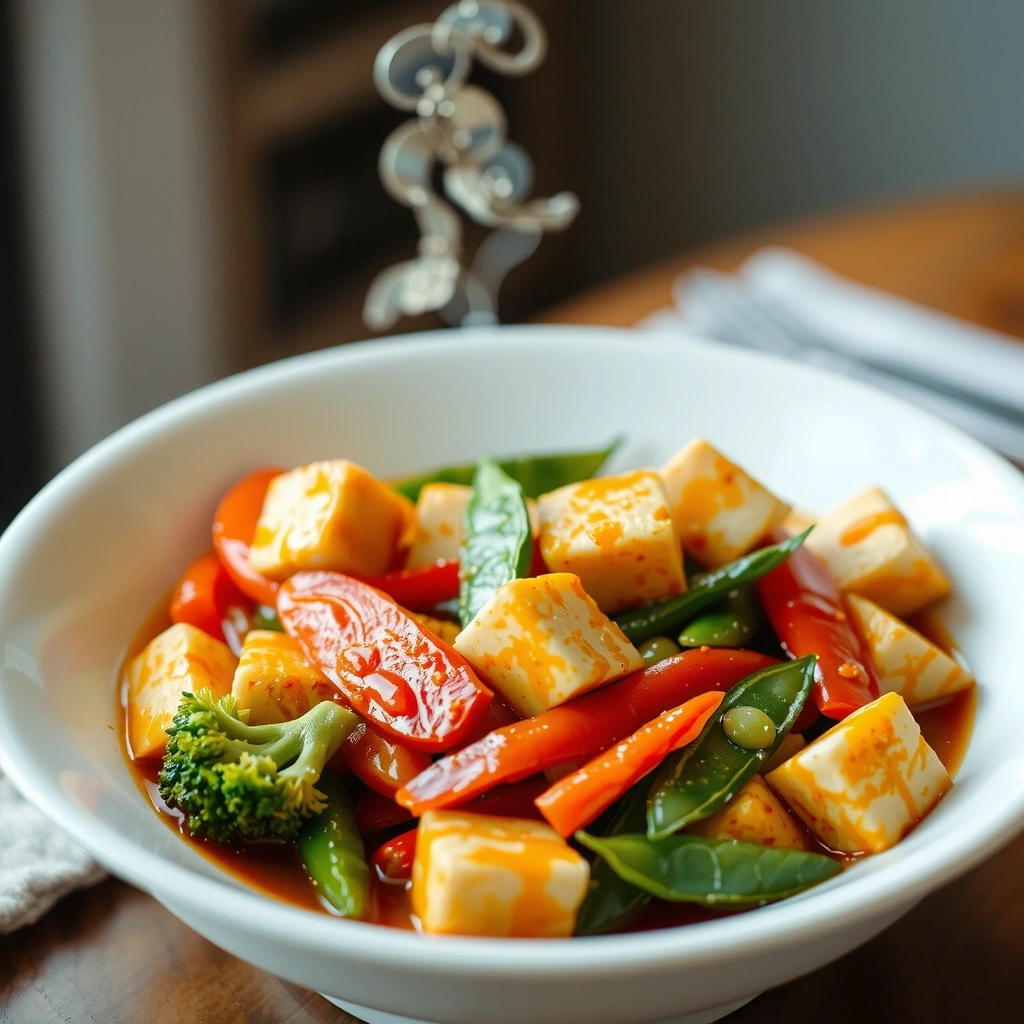 Vegetable stir-fry with tofu