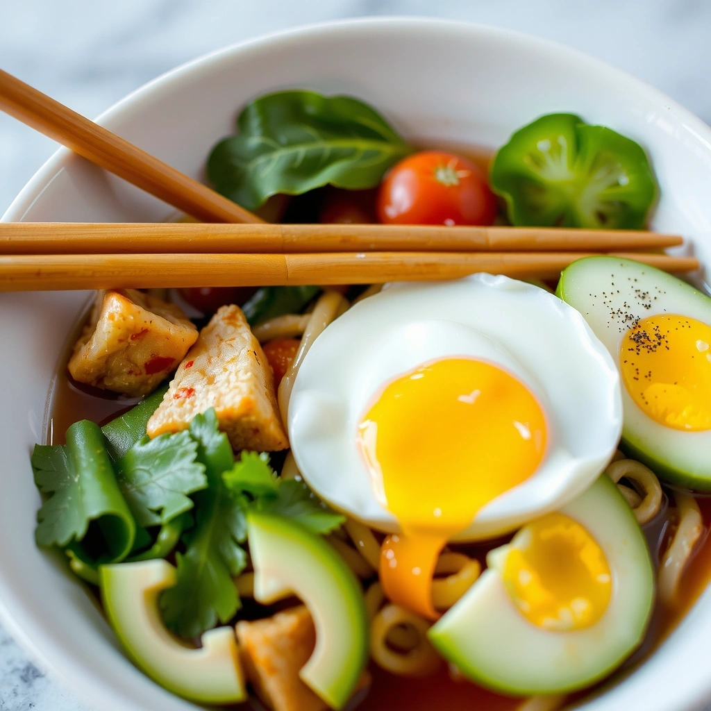Enhanced Indomie with egg and vegetables