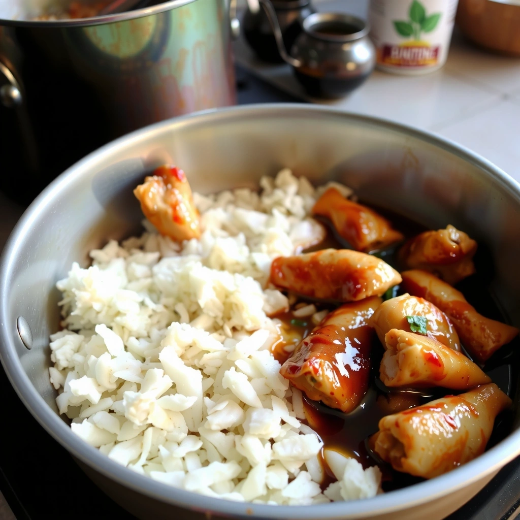 Nasi Ayam Kecap preparation